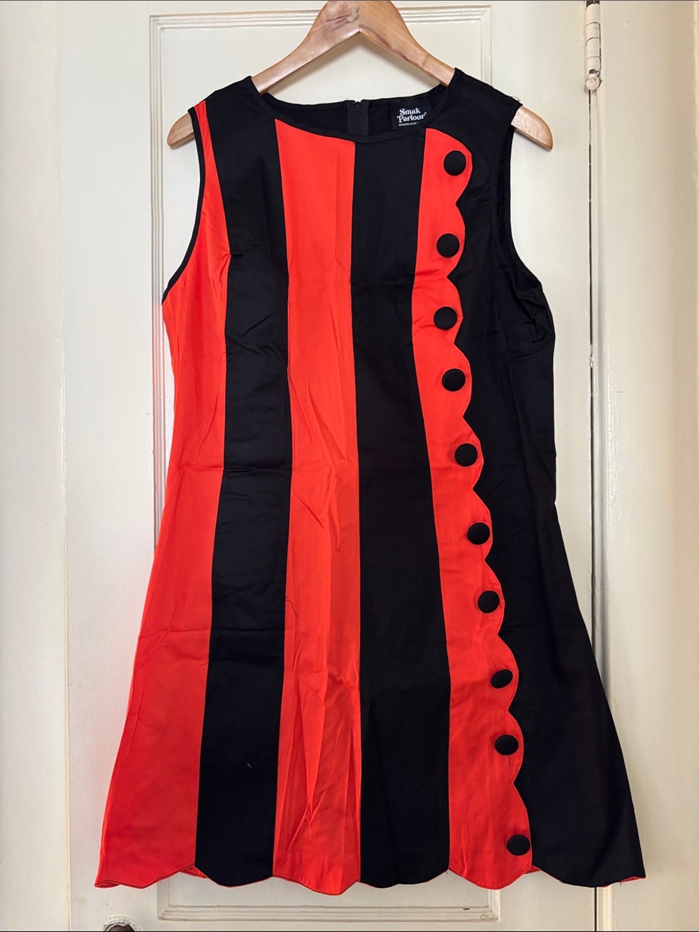 Sleeveless Orange & Black Stripe Dress by Smak Parlour